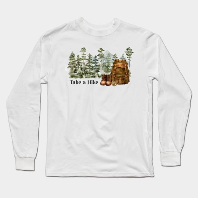 Hiking to Mountains Long Sleeve T-Shirt by the nature buff